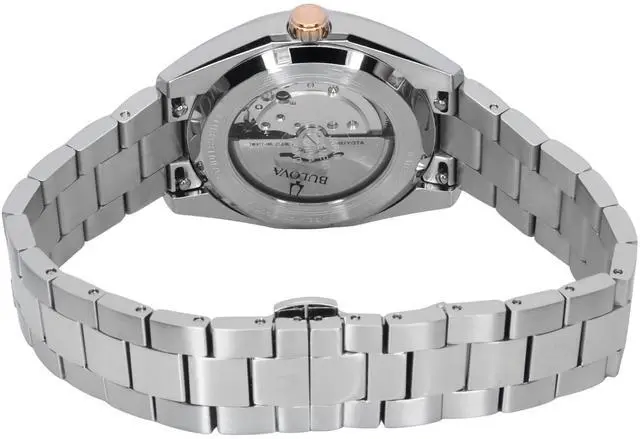Alt view image 4 of 4 - Bulova Surveyor Stainless Steel Burgundy Dial Automatic 98B422 Men's Watch