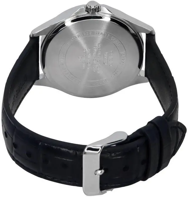 Alt view image 4 of 4 - Casio Standard Analog Leather Strap Black Dial Solar MTS-RS100L-1AV Men's Watch