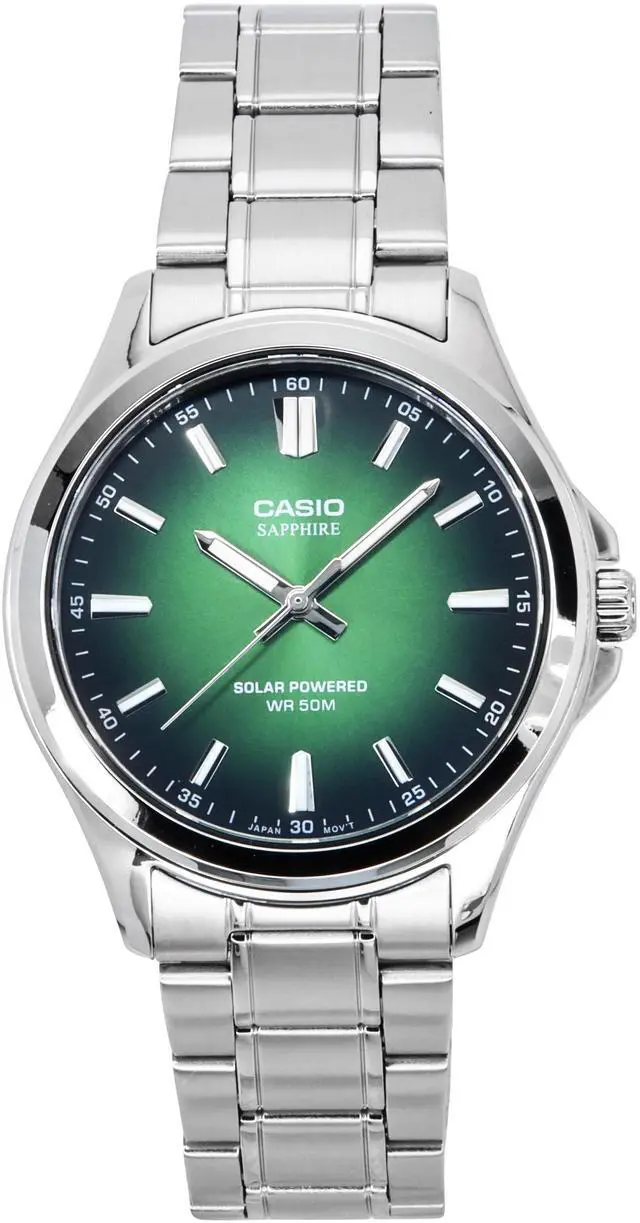 Main image of Casio Standard Green Dial Solar Dress Men's Watch MTS-RS100D-3AV