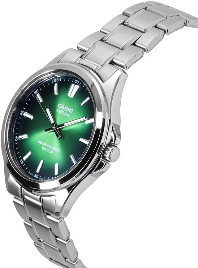 Alt view image 3 of 4 - Casio Standard Green Dial Solar Dress Men's Watch MTS-RS100D-3AV
