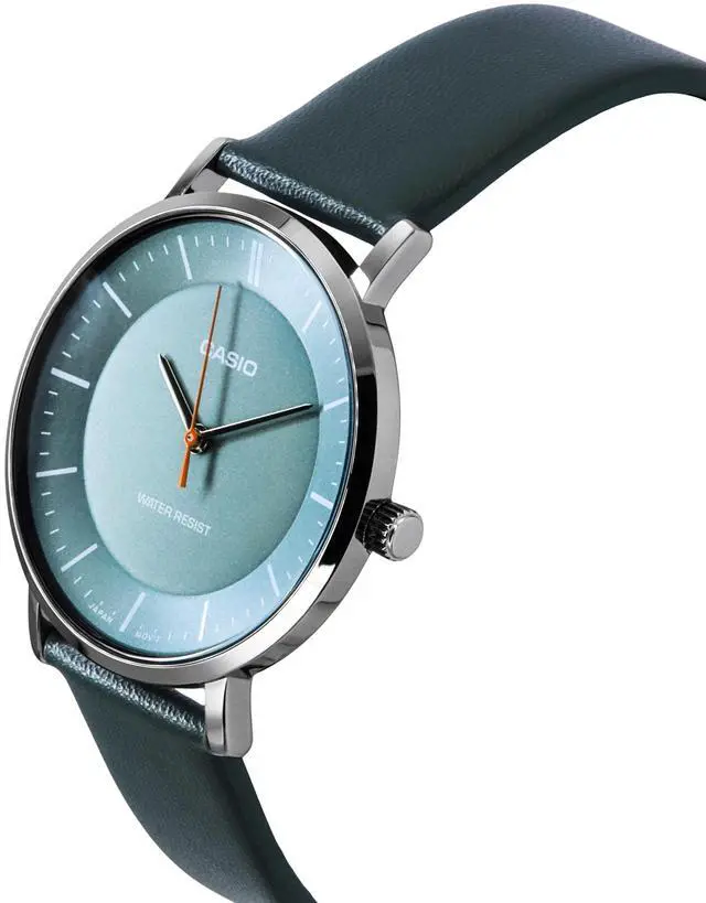 Alt view image 2 of 3 - Casio Standard Analog Leather Strap Grey Dial Quartz MTP-VT04L-8E Men's Watch