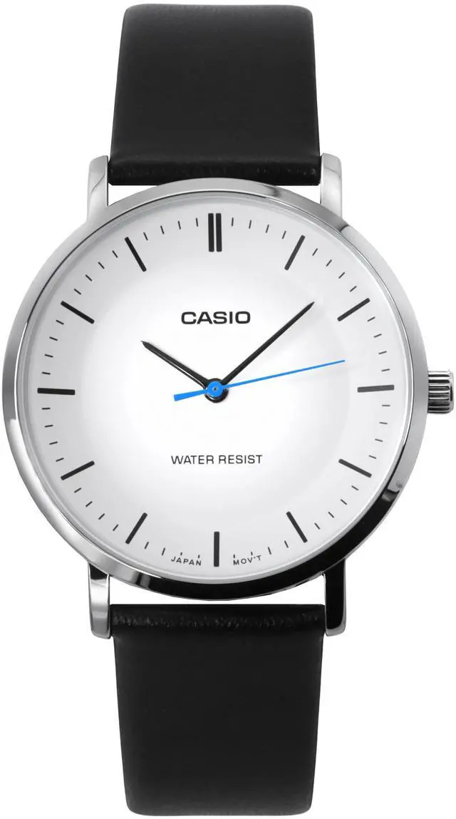 Main image of Casio Standard Analog Leather Strap White Dial Quartz MTP-VT04L-7E Men's Watch