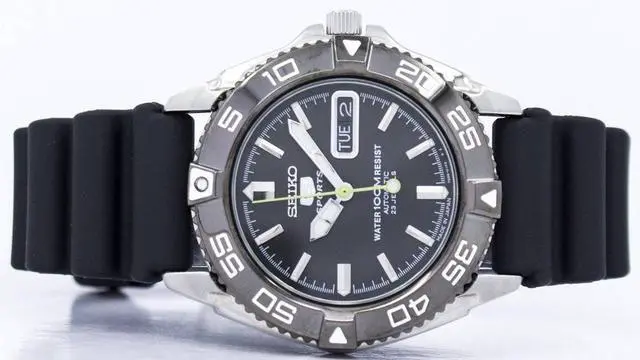 Alt view image 10 of 12 - Seiko SNZB23J2 Seiko 5 Sports Automatic Black Dial Rubber Strap Day and Date Display