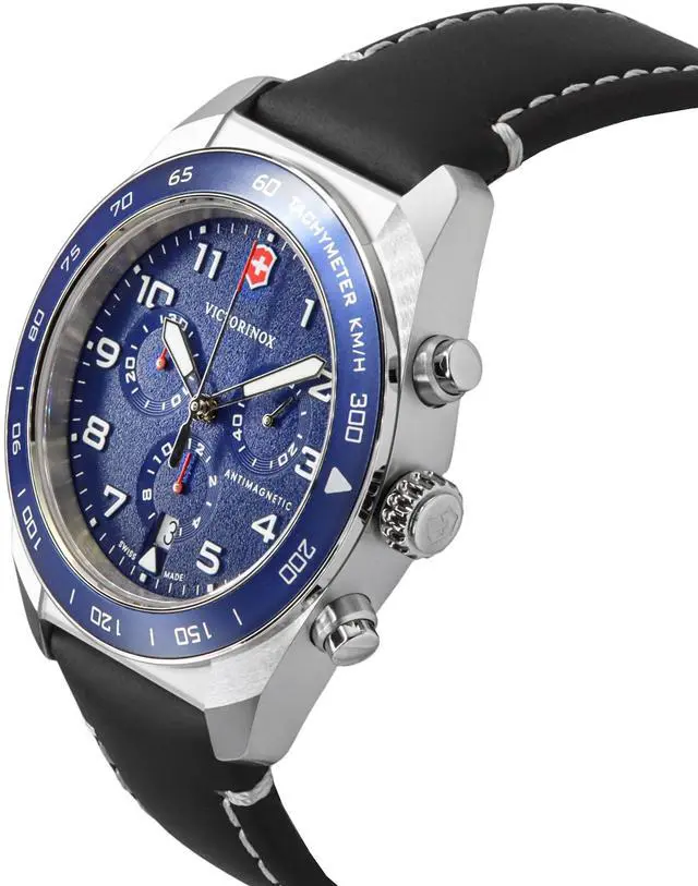 Alt view image 3 of 4 - Victorinox Swiss Army Chronograph Blue Dial Quartz 100M Men's Watch 242047