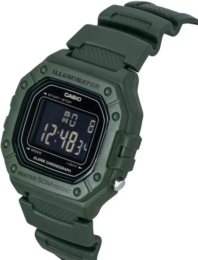 Alt view image 3 of 4 - Casio Standard Digital Resin Strap Quartz W-218H-3BV Men's Watch