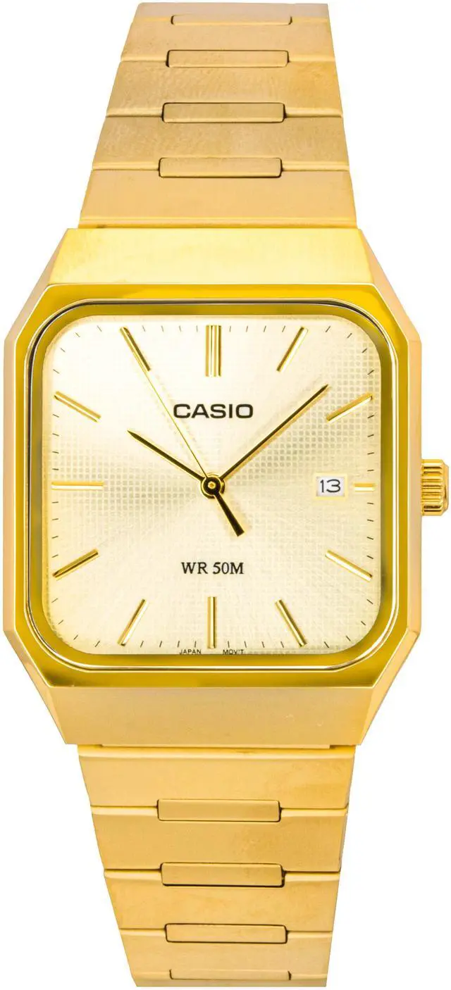 Casio Standard Analog Stainless Steel Gold Dial Quartz MTP-B185G
