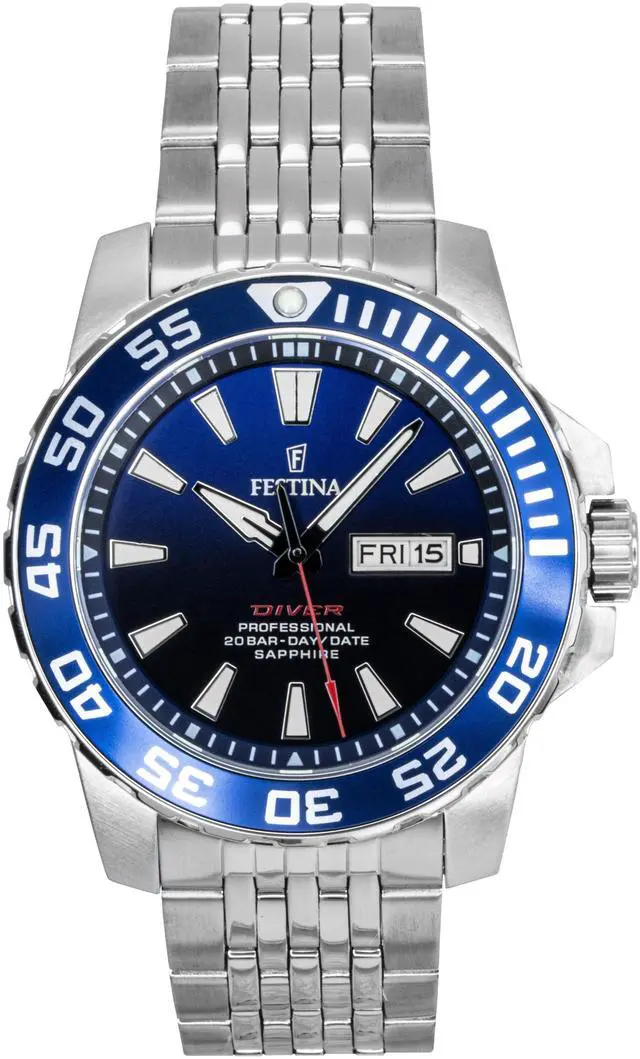 Main image of Festina Stainless Steel Blue Dial Quartz Diver's F20661-1 200M Men's Watch