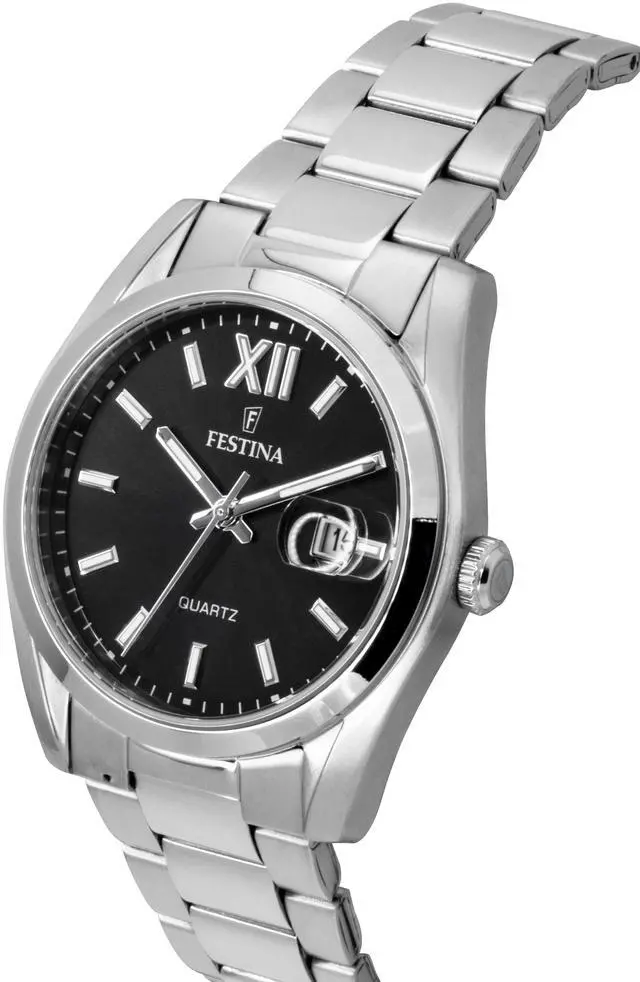 Alt view image 3 of 4 - Festina Classic Stainless Steel Black Dial Quartz F20707-6 Men's Watch