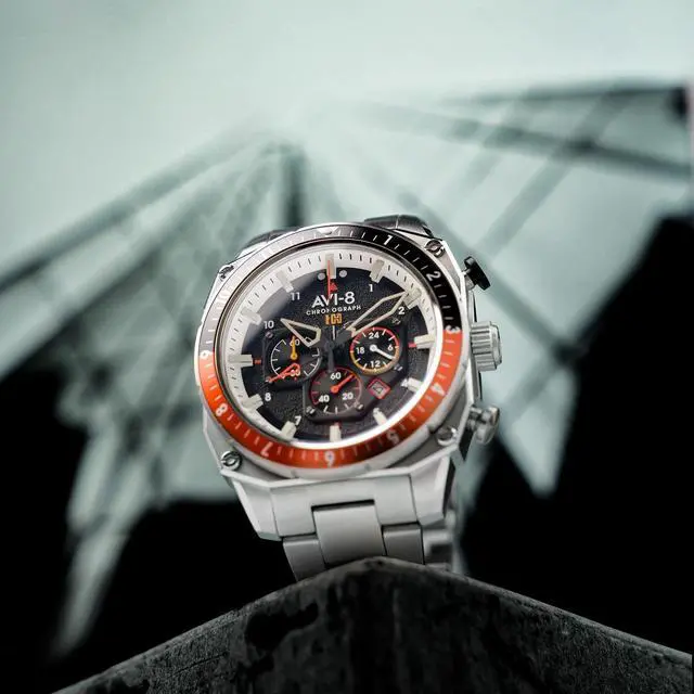 Alt view image 3 of 5 - AVI-8 Hawker Hunter Chronograph Black Dial Quartz Men's Watch AV-4100-11