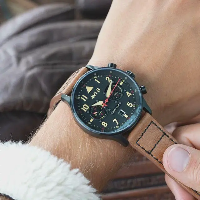 Alt view image 5 of 7 - AVI-8 Hawker Hurricane Black Dial Sports Quartz Men's Watch AV-4088-03