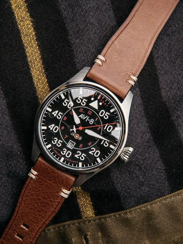 Alt view image 4 of 7 - AVI-8 Hawker Hurricane Wittering Clowes Pilot Automatic AV-4097-01 Men's Watches