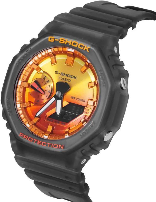 Alt view image 4 of 5 - Casio G-Shock Orange Dial Quartz Sports GA-2100FLS-8A4 200M Men's Watch