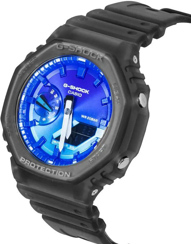 Alt view image 4 of 5 - Casio G-Shock Blue Dial Quartz Sports 200M Men's Watch GA-2100FLS-8A2