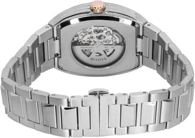 Alt view image 3 of 3 - Bulova Maquina Stainless Steel Blue Dial Automatic 98A319 Men's Watch