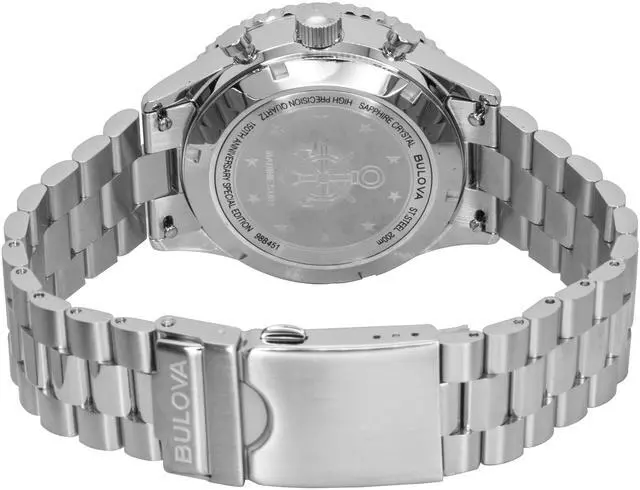 Alt view image 4 of 4 - Bulova Marine Star Heritage Black Dial Quartz Diver's 200M Men's Watch 98B451