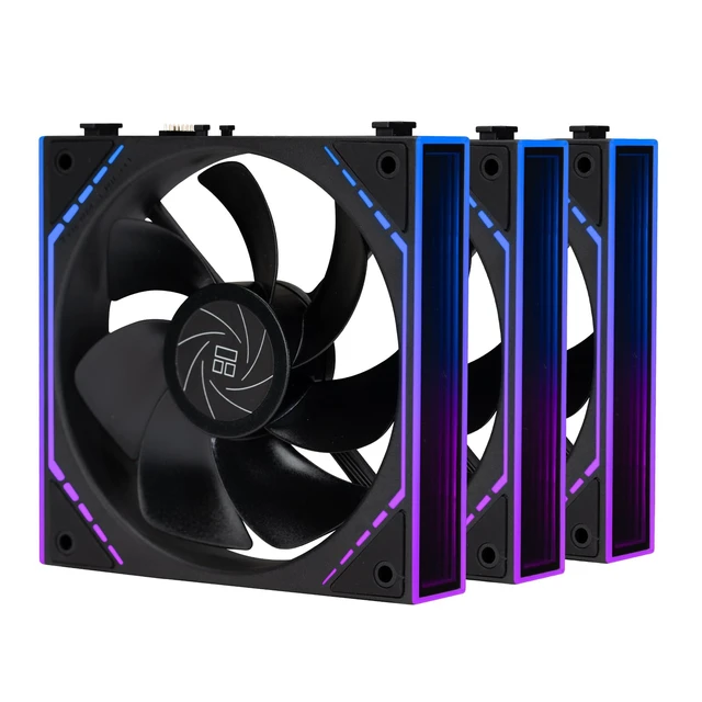 Alt view image 4 of 7 - TL-M12QR 120mm Reverse Case Fans, 1-Pack | Reverse Airflow, Daisy Chain PWM/ARGB, Infinity Mirror Lighting