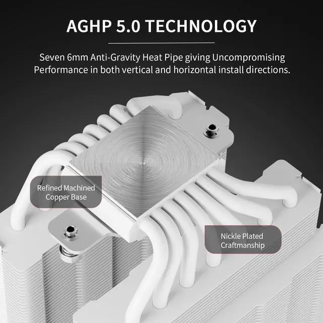 Alt view image 7 of 7 - Thermalright Phantom Spirit 120 Digital SNOW CPU Air Cooler, 7 Heat Pipes, Dual TL-K12 2150RPM PWM ARGB Fans, Digital Top Cover, 160mm Dual Tower, Intel/AMD