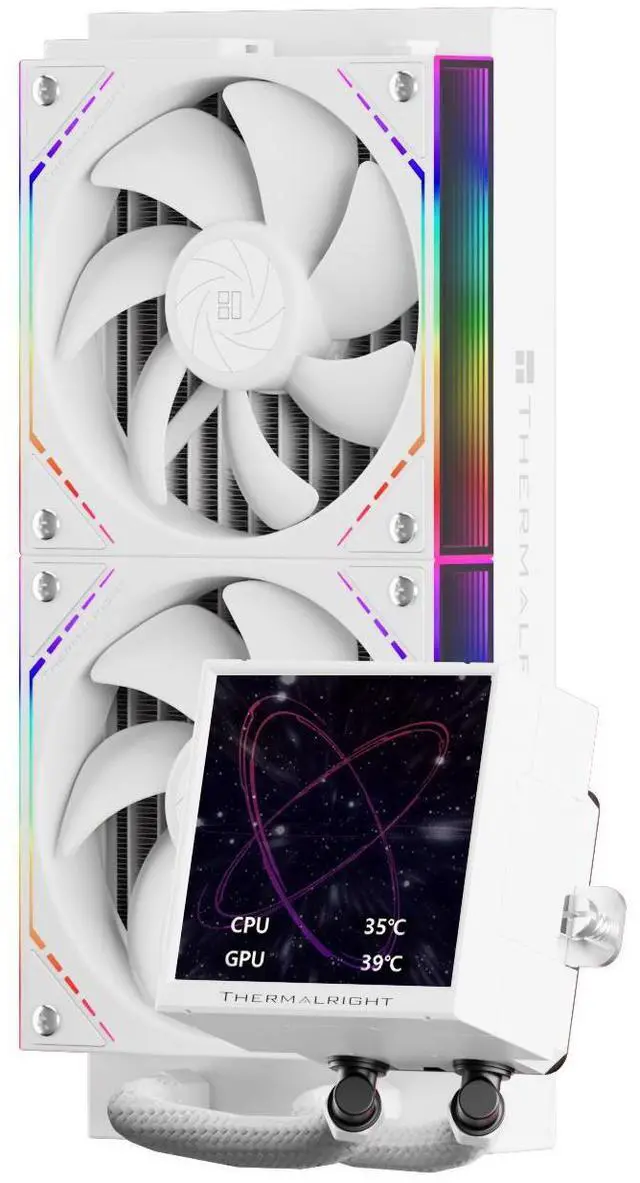 Main image of Thermalright Peerless Vision 240 ARGB White 240mm AIO CPU Liquid Cooler, 3.95" 480x480 LCD, 2000RPM PWM ARGB Fans, for Intel and AMD