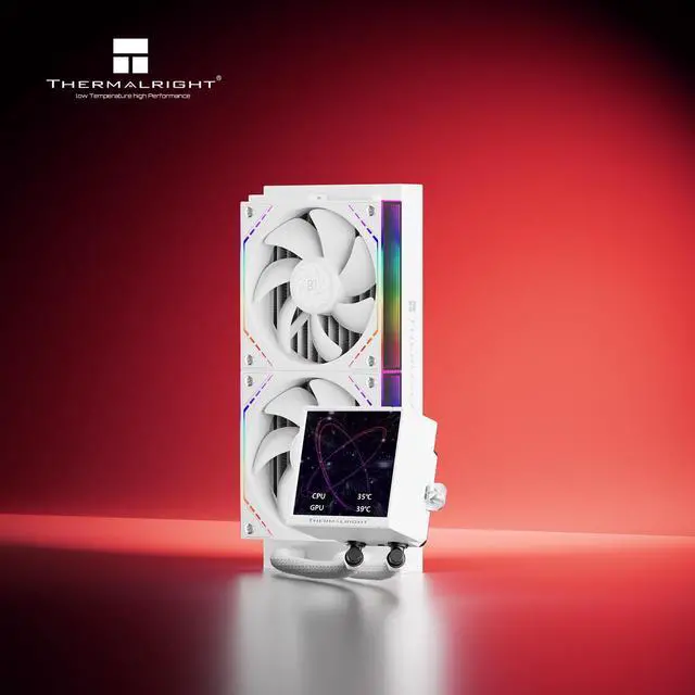 Alt view image 2 of 7 - Thermalright Peerless Vision 240 ARGB White 240mm AIO CPU Liquid Cooler, 3.95" 480x480 LCD, 2000RPM PWM ARGB Fans, for Intel and AMD