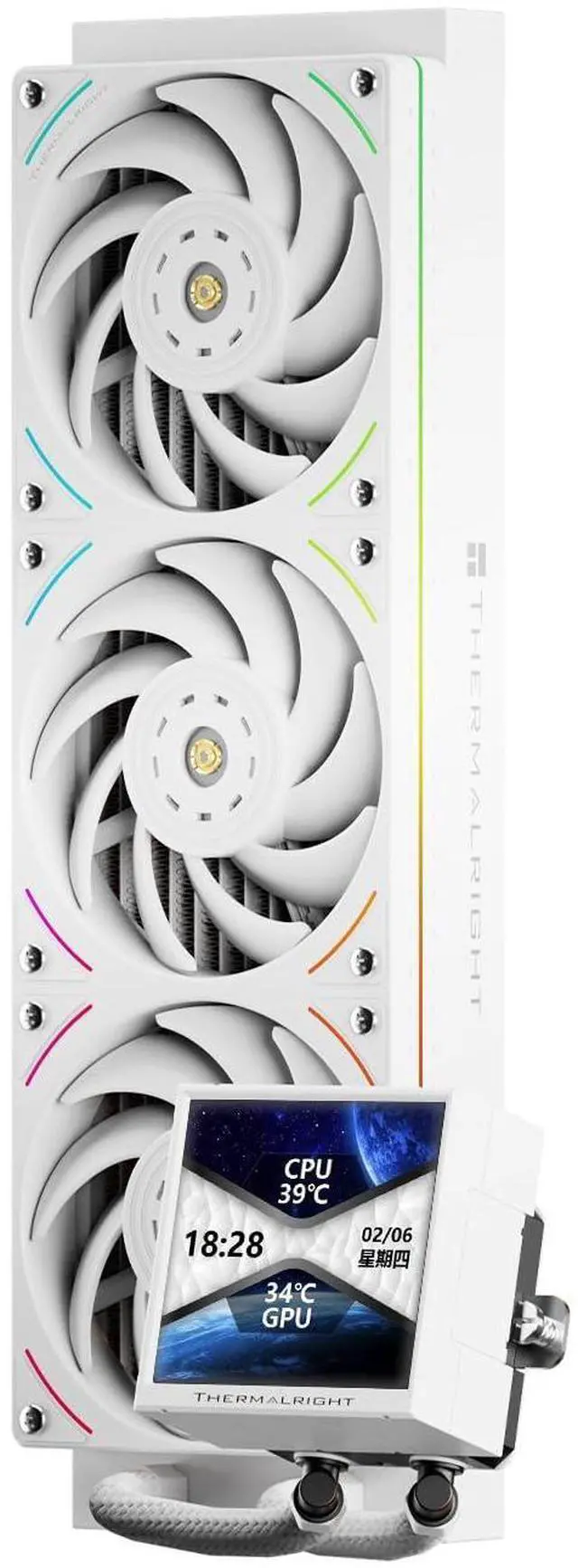 Main image of Thermalright Peerless Vision 360 UB ARGB White 360mm AIO CPU Liquid Cooler, 3.95" 480x480 LCD, 2150RPM PWM ARGB Fans, for Intel and AMD