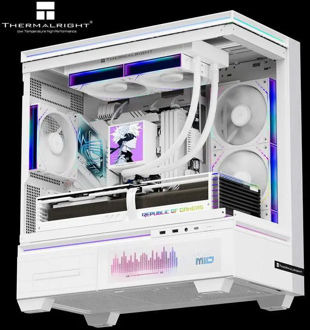 Alt view image 7 of 7 - Thermalright Peerless Vision 240 ARGB White 240mm AIO CPU Liquid Cooler, 3.95" 480x480 LCD, 2000RPM PWM ARGB Fans, for Intel and AMD