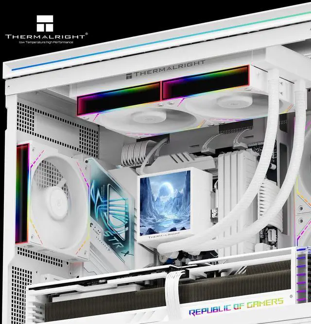 Alt view image 6 of 7 - Thermalright Peerless Vision 240 ARGB White 240mm AIO CPU Liquid Cooler, 3.95" 480x480 LCD, 2000RPM PWM ARGB Fans, for Intel and AMD