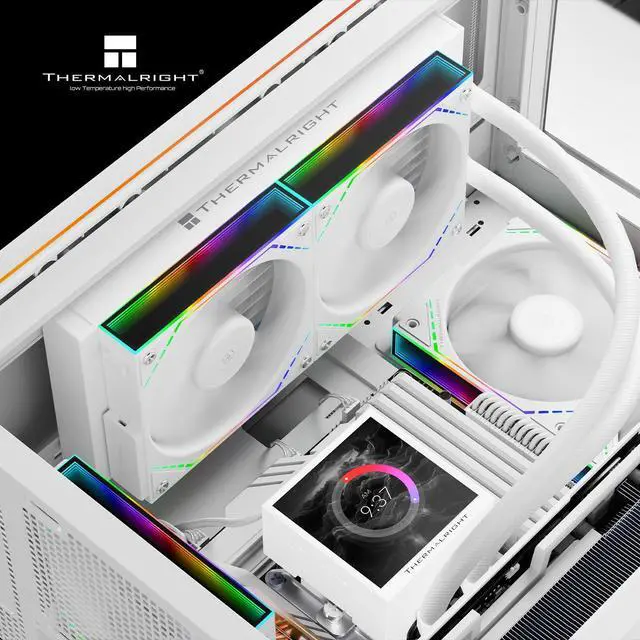 Alt view image 5 of 7 - Thermalright Peerless Vision 240 ARGB White 240mm AIO CPU Liquid Cooler, 3.95" 480x480 LCD, 2000RPM PWM ARGB Fans, for Intel and AMD
