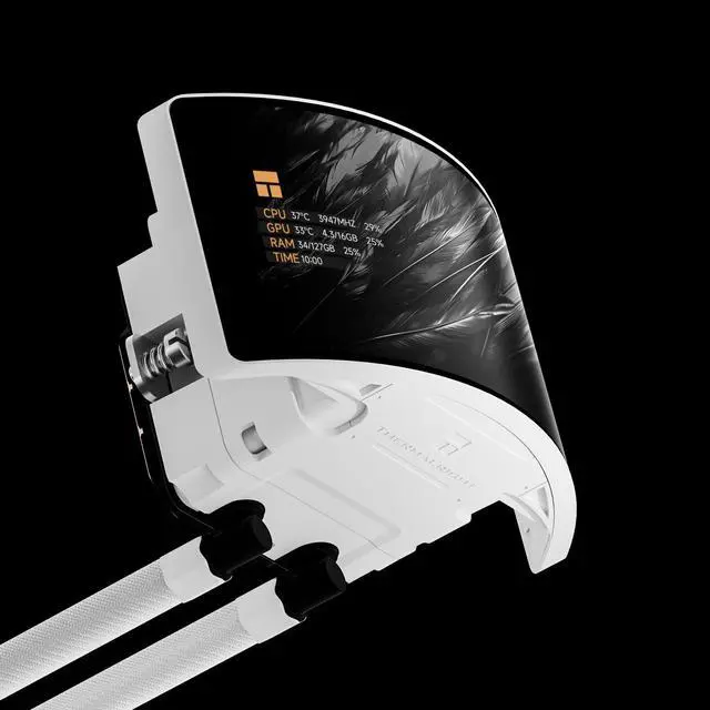 Alt view image 3 of 7 - Thermalright Rainbow Vision 360 Turbo ARGB White 360mm AIO CPU Liquid Cooler, 6.67" 2400x1080 LCD, 3000RPM Turbo PWM ARGB Fans, for Intel and AMD