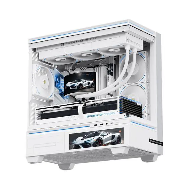 Alt view image 6 of 7 - Thermalright Rainbow Vision 360 Turbo ARGB White 360mm AIO CPU Liquid Cooler, 6.67" 2400x1080 LCD, 3000RPM Turbo PWM ARGB Fans, for Intel and AMD