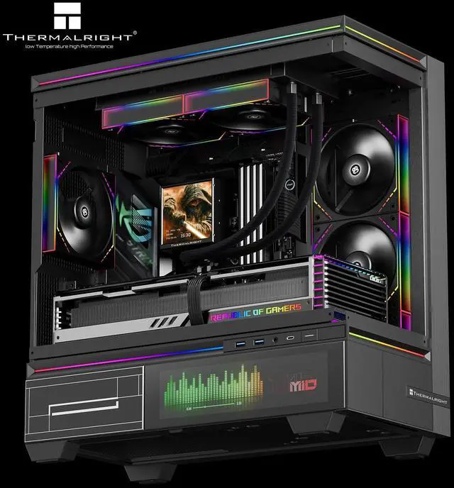 Alt view image 7 of 7 - Thermalright Peerless Vision 240 ARGB Black 240mm AIO CPU Liquid Cooler, 3.95" 480x480 LCD, 2000RPM PWM ARGB Fans, for Intel and AMD