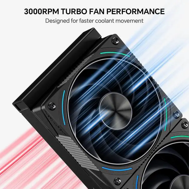 Alt view image 4 of 7 - Thermalright Wonder Vision 360 Turbo ARGB Black 360mm AIO CPU Liquid Cooler, 6.67" 2400x1080 LCD, 3000RPM Turbo PWM ARGB Fans, for Intel and AMD