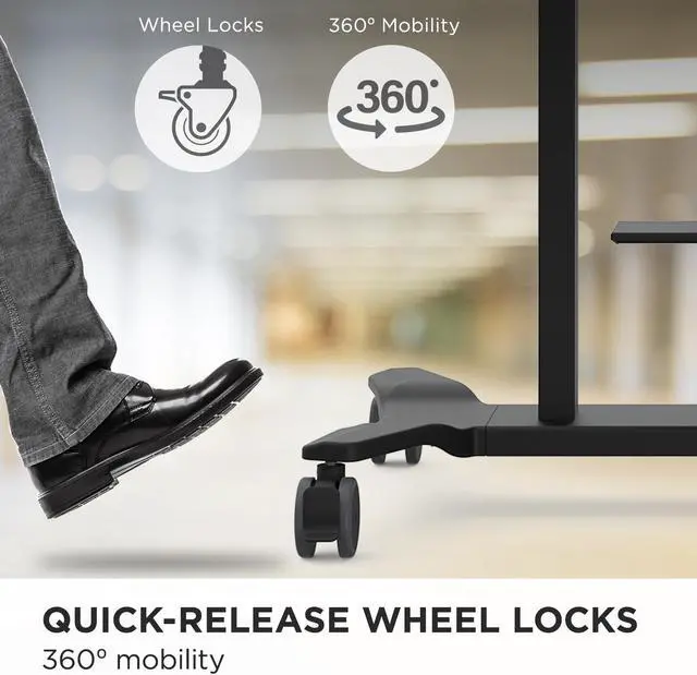 Alt view image 4 of 8 - ViewSonic VB-STND-007 Electric Height Adjustable Mobile Cart With Smooth Motorized Lift, Laptop Tray, Black