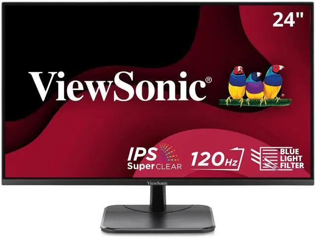 Alt view image 2 of 16 - ViewSonic VA2456A-MHD 24 Inch IPS 1080p Monitor with 120Hz, Eye Care, HDMI, DisplayPort, and VGA Inputs for Home and Office