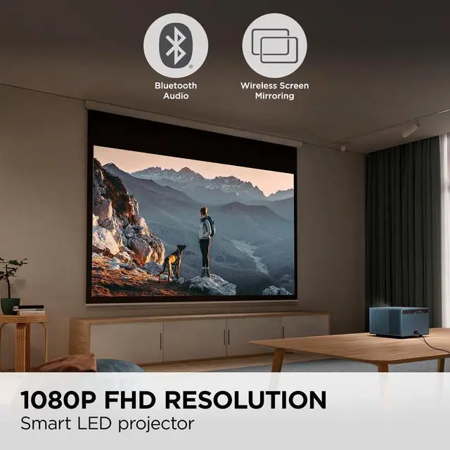 Alt view image 2 of 20 - ViewSonic LX60HD 1080p LED Portable Projector Built-in Google TV and Netflix, H/V Keystone, Auto Focus, Bluetooth, Wi-Fi