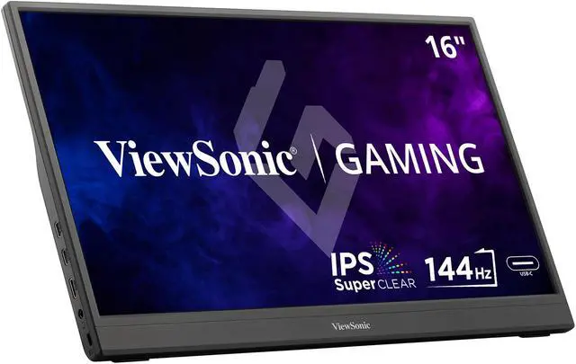 Alt view image 2 of 20 - ViewSonic VX1654 16 Inch 1080p Portable IPS Gaming Monitor with 144Hz, AMD FreeSync, 2 Way Powered 60W USB C, Mini HDMI, and Built-in Stand with Protective Cover