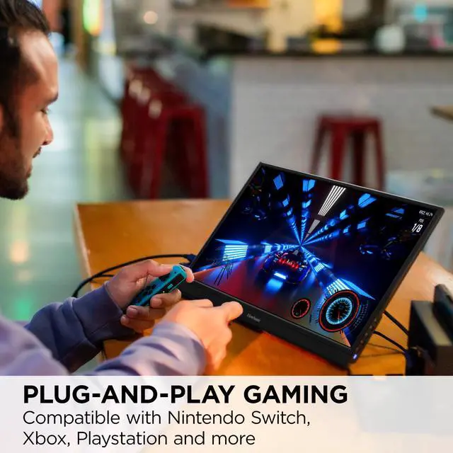 Alt view image 4 of 20 - ViewSonic VX1654 16 Inch 1080p Portable IPS Gaming Monitor with 144Hz, AMD FreeSync, 2 Way Powered 60W USB C, Mini HDMI, and Built-in Stand with Protective Cover