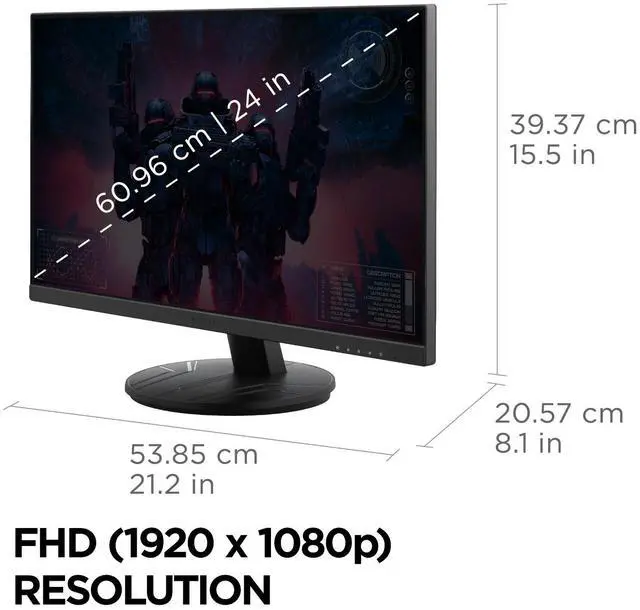 Alt view image 4 of 15 - ViewSonic VX2416A 24 Inch 1080p 1ms 120Hz IPS Gaming Monitor with Eye Care, USB C, HDMI 1.4, and DisplayPort Inputs