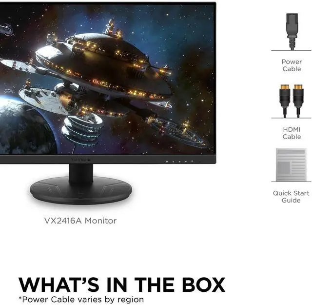 Alt view image 6 of 15 - ViewSonic VX2416A 24 Inch 1080p 1ms 120Hz IPS Gaming Monitor with Eye Care, USB C, HDMI 1.4, and DisplayPort Inputs