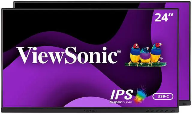 Alt view image 11 of 20 - ViewSonic VG2455_56A_H2 24 Inch Dual Pack Head-Only 1080p IPS Monitors with USB 3.2 Type C with 90W Power Delivery, Docking Built-In, HDMI, VGA for Home and Office