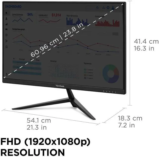 Alt view image 6 of 16 - ViewSonic VX2428A 24 Inch 1080p 0.5ms 180Hz IPS Gaming Monitor with FreeSync, HDMI 1.4, and DisplayPort Inputs
