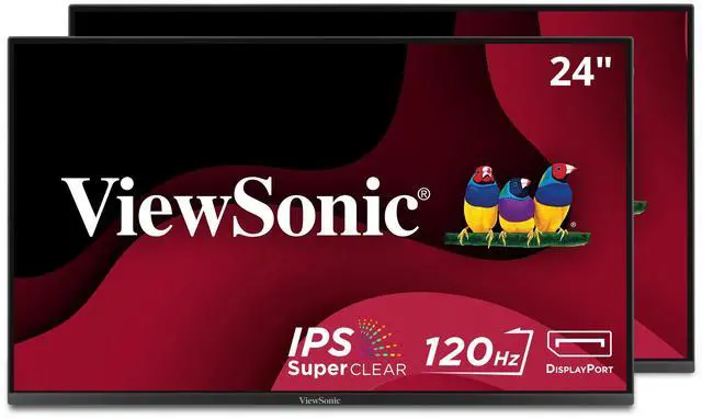 Main image of ViewSonic VA2456A-MHD_H2 Dual Monitor Pack Head-Only 1080p IPS Frameless Monitors with 120Hz, Eye Care, VESA Mountable, HDMI, DisplayPort, and VGA Inputs for Home and Office
