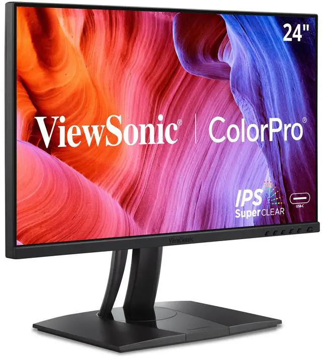 Alt view image 8 of 20 - ViewSonic VP2456A 24 Inch 1080p IPS Monitor with Advanced Ergonomics, ColorPro 100% sRGB Rec 709, Pantone Validated, 14-bit 3D LUT, 120Hz, USB, HDMI, DisplayPort, 90W USB C for Home and Office