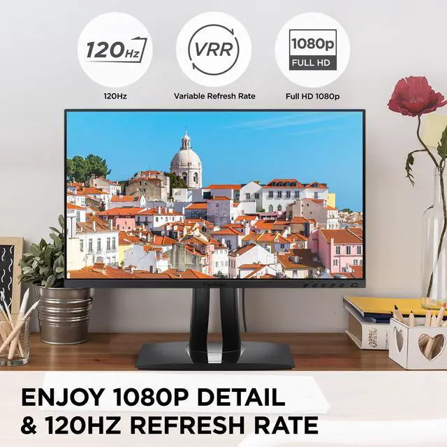 Alt view image 9 of 20 - ViewSonic VP2456A 24 Inch 1080p IPS Monitor with Advanced Ergonomics, ColorPro 100% sRGB Rec 709, Pantone Validated, 14-bit 3D LUT, 120Hz, USB, HDMI, DisplayPort, 90W USB C for Home and Office