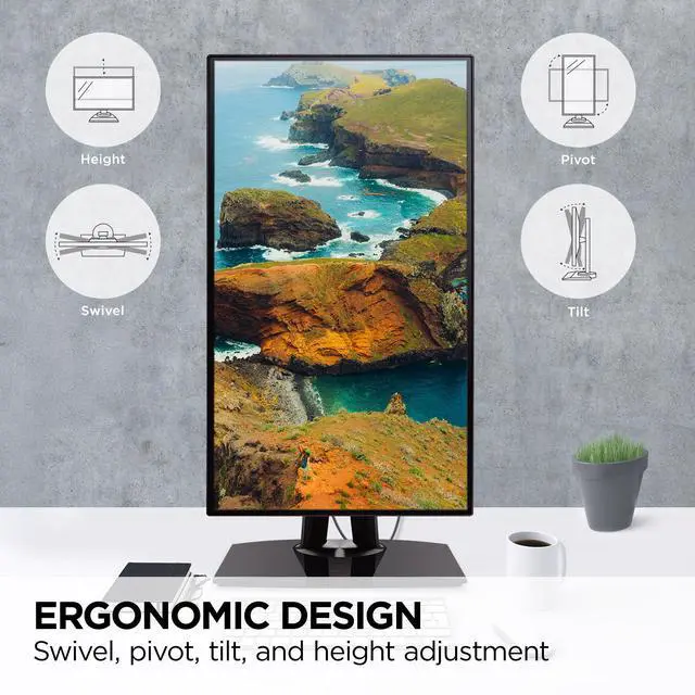 Alt view image 12 of 20 - ViewSonic VP2456A 24 Inch 1080p IPS Monitor with Advanced Ergonomics, ColorPro 100% sRGB Rec 709, Pantone Validated, 14-bit 3D LUT, 120Hz, USB, HDMI, DisplayPort, 90W USB C for Home and Office