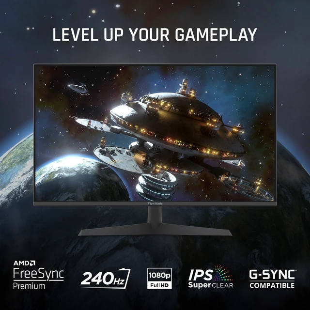 Alt view image 4 of 8 - ViewSonic VX2726 27" Class Full HD Gaming LED Monitor - 16:9 - 27" Viewable - SuperClear IPS - LED Backlight - 1920 x 1080 - 16.7 Million Colors - FreeSync Premium/NVIDIA G-Sync Compatible - 250 Nit