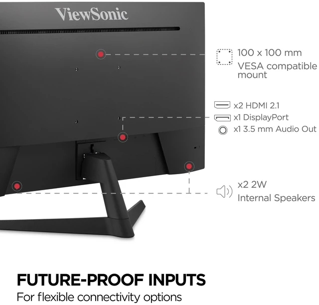 Alt view image 8 of 8 - ViewSonic VX2726 27" Class Full HD Gaming LED Monitor - 16:9 - 27" Viewable - SuperClear IPS - LED Backlight - 1920 x 1080 - 16.7 Million Colors - FreeSync Premium/NVIDIA G-Sync Compatible - 250 Nit
