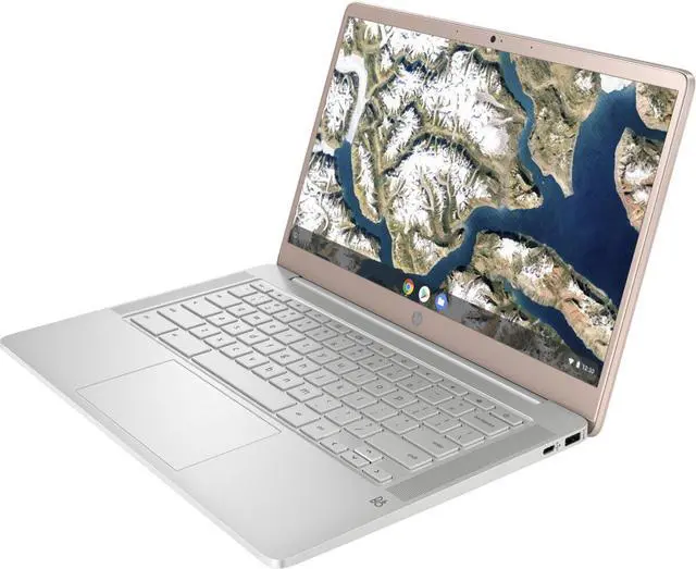 Alt view image 2 of 4 - HP Chromebook 14a-na0702ds 14" Intel Celeron N4120 1.10 GHz up to 2.6 GHz 4GB RAM 128GB eMMC Intel UHD Graphics 600 Chrome OS Laptop - 8T834UA-I010