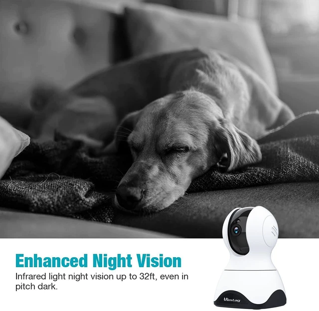 Alt view image 5 of 7 - VIMTAG Pet Camera, 2.5K/4MP 360° Pan/Tilt Indoor 2.4G WiFi Camera with Phone APP/Speaker/2 Way Audio/Night Vision/Human/Motion/Sound Detection for Pet/Dog/Baby/Home Security