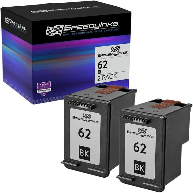 Main image of Speedy Inks Remanufactured Ink Cartridge Replacement for HP 62 C2P04AN (Black, 2-Pack) Compatible with HP Officejet 5740 HP ENVY 5660 7640 8045 7645 5742 5640 5665 5745 HP OfficeJet 5741 5663 and more