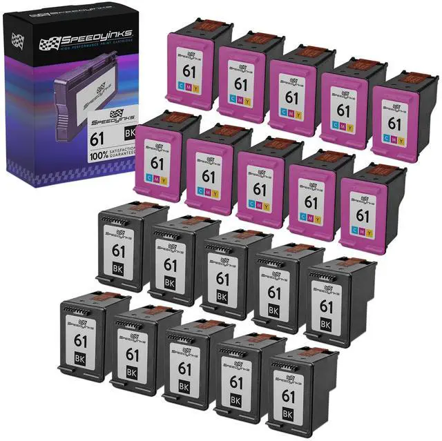 Main image of SPEEDYINKS Remanufactured Ink Cartridge Replacement for HP 61 (10 Black, 10 Color, 20-Pack)